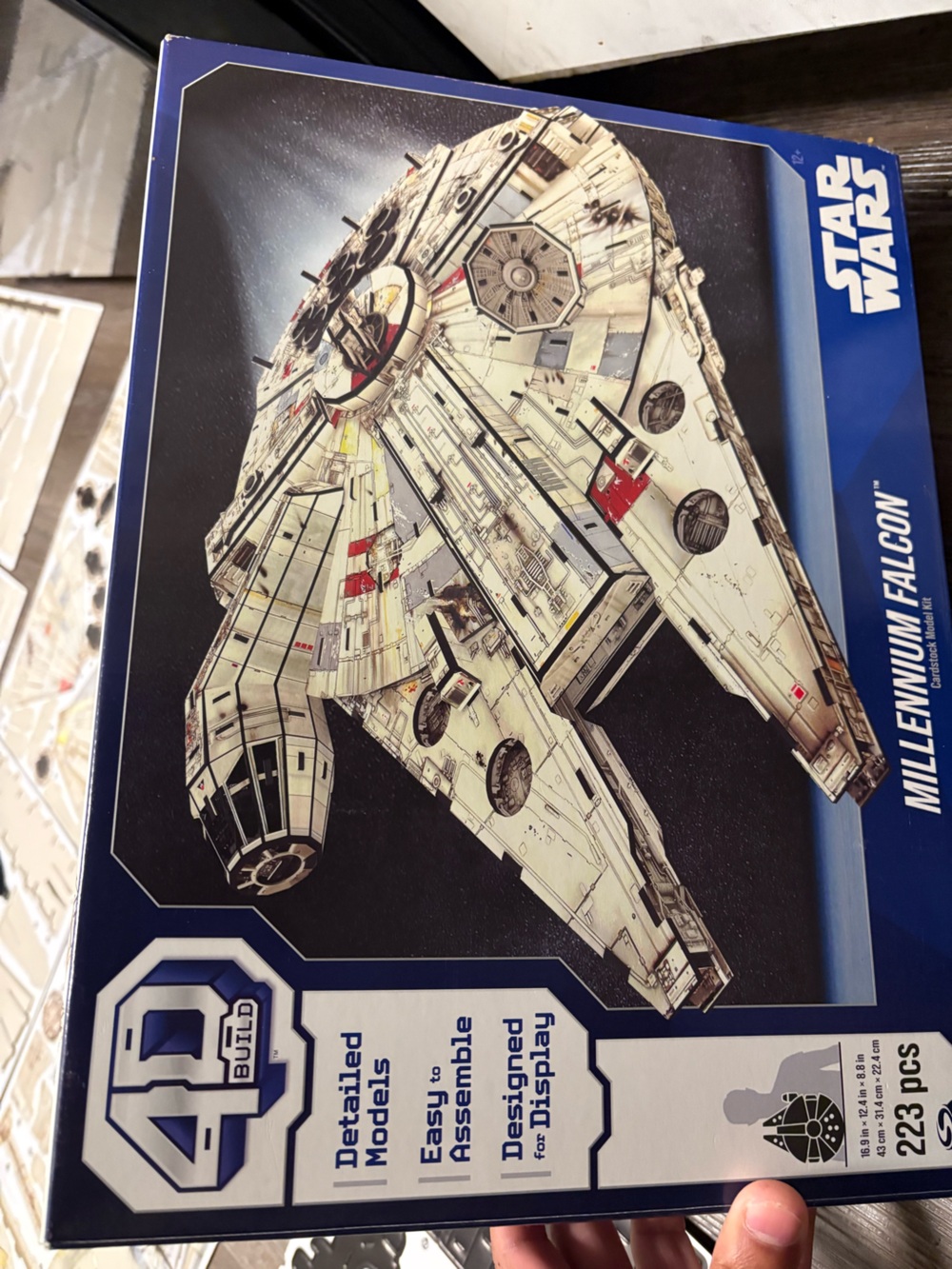Star Wars Millennium Falcon White with Red and Black Accents Print